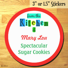 Vanuit de keuken van Red Green bakstickers Ronde Sticker
