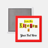 Vanuit de keuken van Retro aangepaste rode rand ko Magneet (Voorkant / Achterkant)