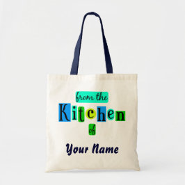 Vanuit de keuken van Retro Blues Custom Canvas Tot Tote Bag