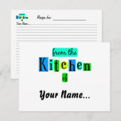 Vanuit de Keuken van Retro Blues Receptkaart Briefkaart (Voorkant / Achterkant)