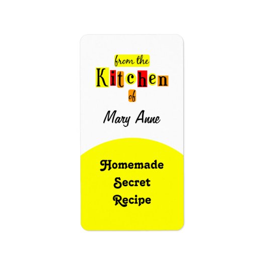 Vanuit de keuken van Retro Custom Canning Labels (Voorkant)