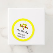 Vanuit de keuken van Retro Gele Aangepaste Bakkeri Bedankjes Labels (In situ)