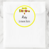 Vanuit de keuken van Retro Gele Aangepaste Sticker (Tas)