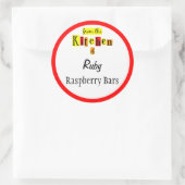 Vanuit de keuken van Retro Rode Bewerkbare Sticker (Tas)