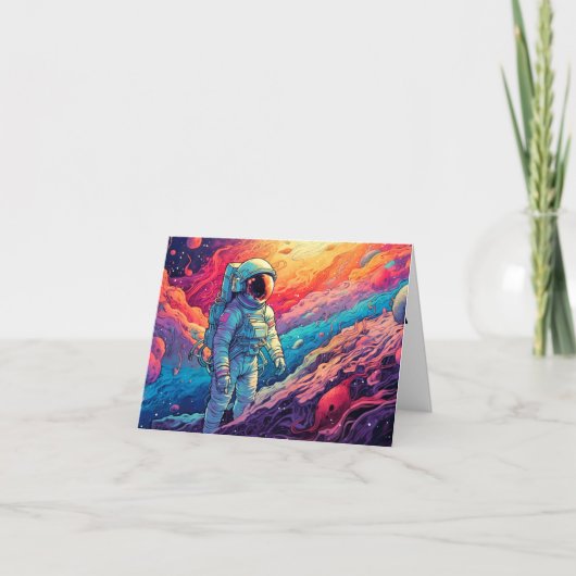 Vanuit de ruimte en verder dan de verjaardag van d kaart (Voorkant)