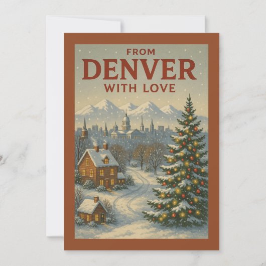 Vanuit Denver met liefde platte kerstkaart (Voorkant)
