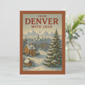 Vanuit Denver met liefde platte kerstkaart (Staand voorkant)