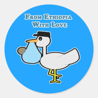 Vanuit Ethiopië met Love Sticker/Envelope Seal Ronde Sticker