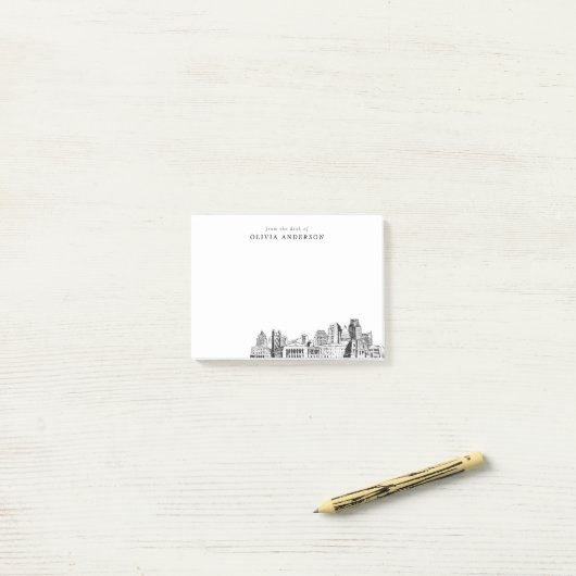Vanuit het bureau van Sacramento Skyline gepersona Post-it® Notes (Op bureau)