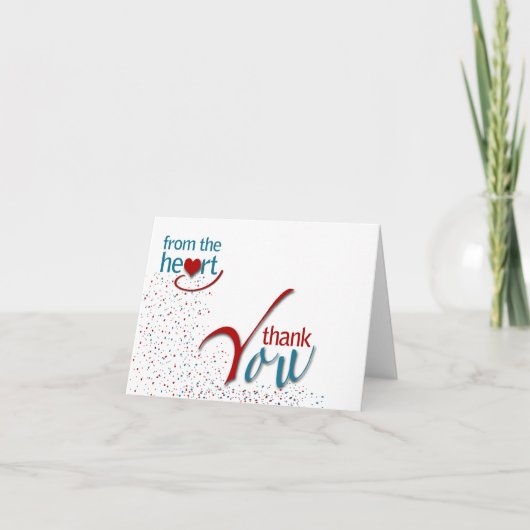 Vanuit het hart dank je wel! bedankkaart (Voorkant)