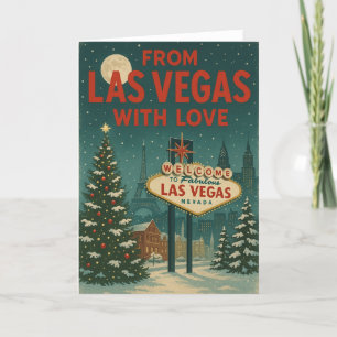 Vanuit Las Vegas met liefde gevouwen vakantie Kaar Feestdagen Kaart