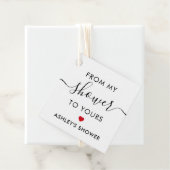 Vanuit mijn douche naar de jouwe, Bruidsdouche Roo Bedankjes Labels (In situ)