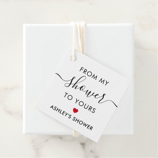 Vanuit mijn douche naar de jouwe, Bruidsdouche Roo Bedankjes Labels (In situ)