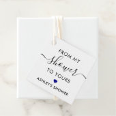 Vanuit mijn douche naar de jouwe, Bruidssalon Navy Bedankjes Labels (In situ)