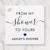 Vanuit mijn douche naar de jouwe, Bruidssalon Navy Bedankjes Labels (Voorkant)