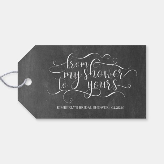 Vanuit mijn douche naar de jouwe - Bruidsshowers Cadeaulabel (Achterkant Horizontaal)