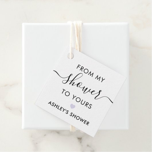 Vanuit mijn douche naar de jouwe, Lavendel Bruidsd Bedankjes Labels (In situ)