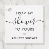 Vanuit mijn douche naar de jouwe, Lavendel Bruidsd Bedankjes Labels (Voorkant)