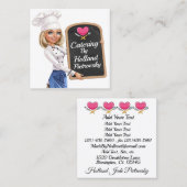 Vanuit mijn keuken / cateraar / Home Cooked Vierkante Visitekaartje (Voorkant / Achterkant)