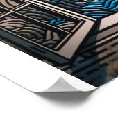 Vanuit mijn raam: Zonsondergang en klif 2 Poster (Hoek)