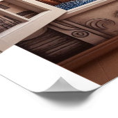 Vanuit mijn raam: Zonsondergang en klif Poster (Hoek)