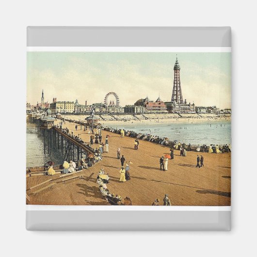 Vanuit North Pier, Blackpool, Engeland  foto's Magneet (Voorkant)