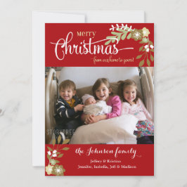 Vanuit ons thuis- Kerstmis aangepaste foto Feestdagenkaart
