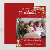 Vanuit ons thuis- Kerstmis aangepaste foto Feestdagenkaart (Voorkant / Achterkant)