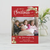 Vanuit ons thuis- Kerstmis aangepaste foto Feestdagenkaart (Staand voorkant)