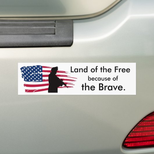 Vanwege de Brave Bumpersticker (Op auto)