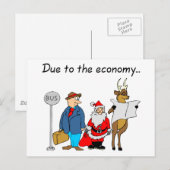 Vanwege de economie Santa Feestdagenkaart (Voorkant / Achterkant)