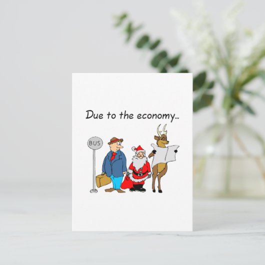 Vanwege de economie Santa Feestdagenkaart (Staand voorkant)