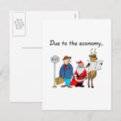 Vanwege de economie Santa Feestdagenkaart (Voorkant / Achterkant)