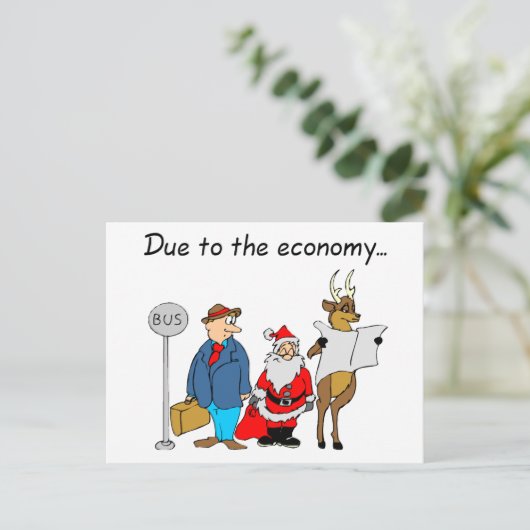 Vanwege de economie Santa Feestdagenkaart (Staand voorkant)