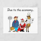 Vanwege de economie Santa Feestdagenkaart (Voorkant)