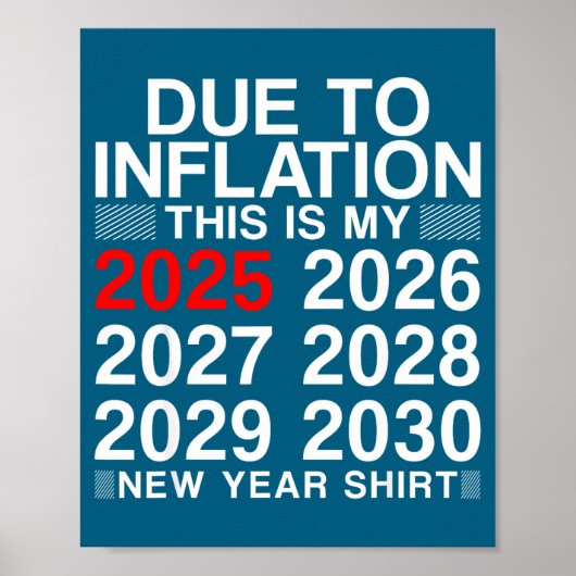 Vanwege Inflatie Grappige Nieuwjaar 2026 T-shirt M Poster (Voorkant)