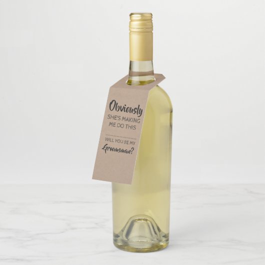 Vanzelfsprekend - grappig Groomsmen voorstel Flessenhanger (Schuin)