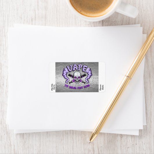 Vape | DIY E-Juice Label Paars Skull/VapeGoat (Insitu)