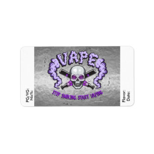Vape   DIY E-Juice Label Paars Skull/VapeGoat