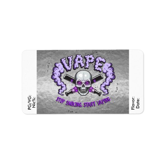 Vape | DIY E-Juice Label Paars Skull/VapeGoat (Voorkant)