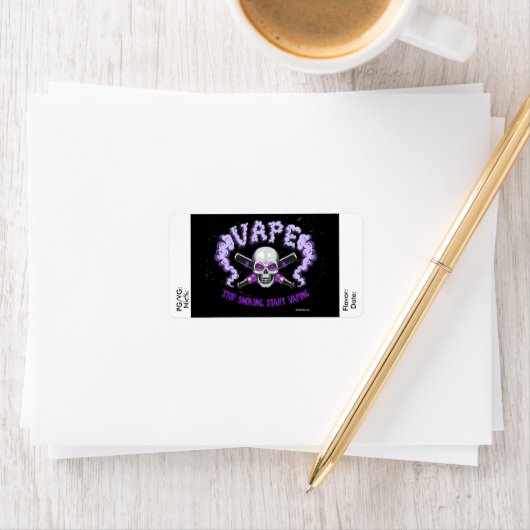 Vape | DIY E-Juice Label Paars Skull/VapeGoat (Insitu)