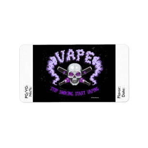 Vape   DIY E-Juice Label Paars Skull/VapeGoat