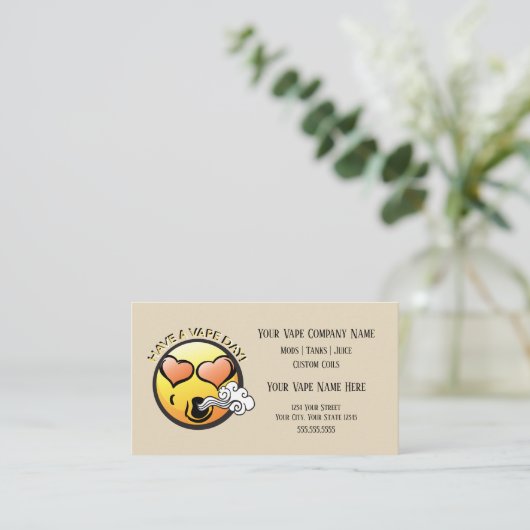 VAPE | Fijne Vaping Business met sociale media Visitekaartje (Staand voorkant)