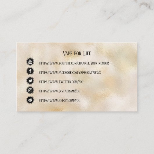 VAPE | I Vape I am Business Social Media Visitekaartje (Achterkant)
