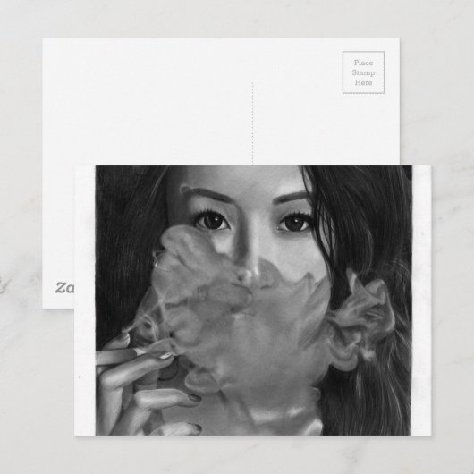 Vape Lady Roking Hot Design Briefkaart (Voorkant / Achterkant)