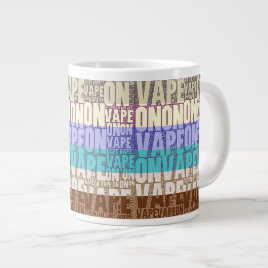 Vape on Typography Tan Turquoise Grote Koffiekop (Voorkant rechts)