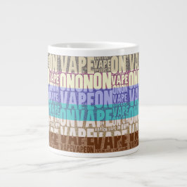 Vape on Typography Tan Turquoise Grote Koffiekop