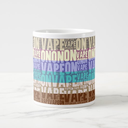Vape on Typography Tan Turquoise Grote Koffiekop (Voorkant)