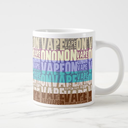 Vape on Typography Tan Turquoise Grote Koffiekop (Rechts)