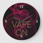 Vape op donkerroze rook grote klok (Voorkant)